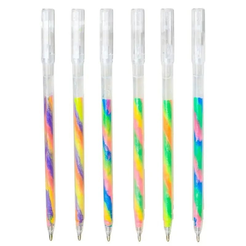 Блестящие гелевые ручки 6 цветов, градиентные ручки Fine Point Rainbow Для выделения на маркерах, цветные карандаши для рисования. . ' - ' . 0