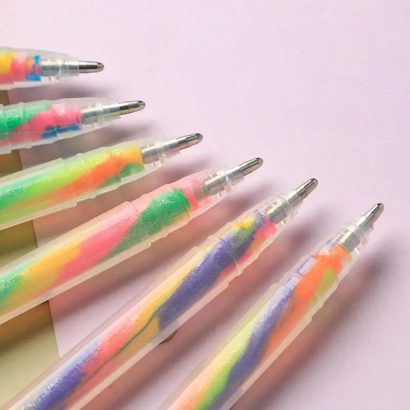 Блестящие гелевые ручки 6 цветов, градиентные ручки Fine Point Rainbow Для выделения на маркерах, цветные карандаши для рисования. . ' - ' . 3