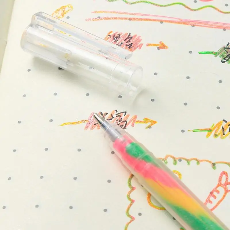 Блестящие гелевые ручки 6 цветов, градиентные ручки Fine Point Rainbow Для выделения на маркерах, цветные карандаши для рисования. . ' - ' . 4