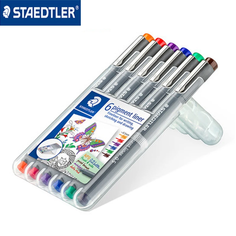 Staedtler 308 0,3 мм/0,5 мм Цветной пигментный вкладыш fineliner игольчатая ручка 6 шт./компл. . ' - ' . 0
