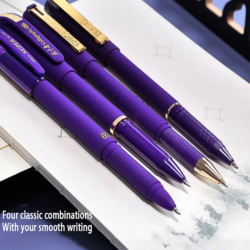 1 шт Гелевые ручки с фиолетовыми чернилами 0,7 мм/1,0 мм для письма Большой емкости для пополнения Канцелярских принадлежностей Вернуться в Sochool . ' - ' . 1