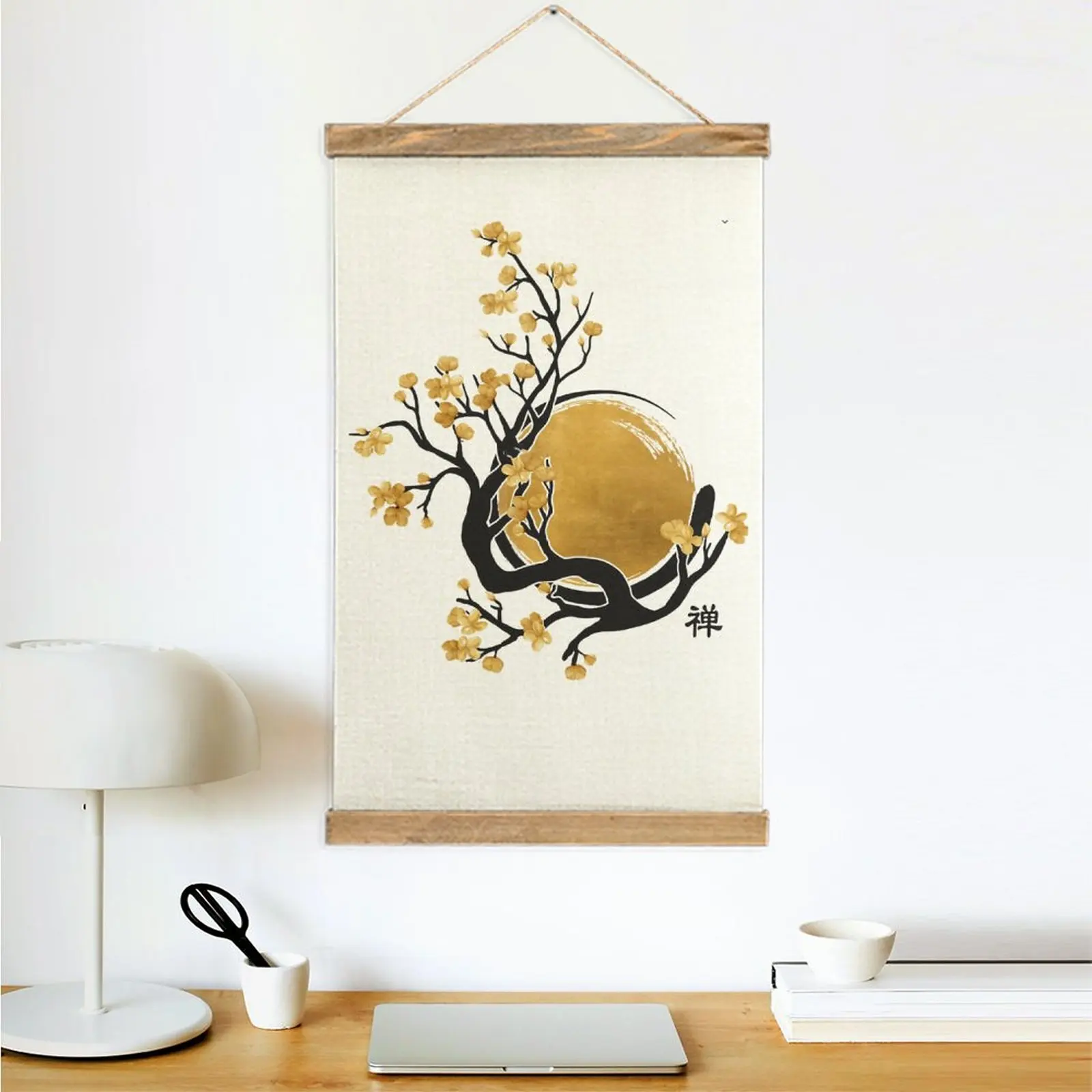 Круг Энсо и Бонсай 11 Холст, подвесная картина, Классическая картина, Кухонная картина, Подвесная в стиле ботаника, Украшающая . ' - ' . 3