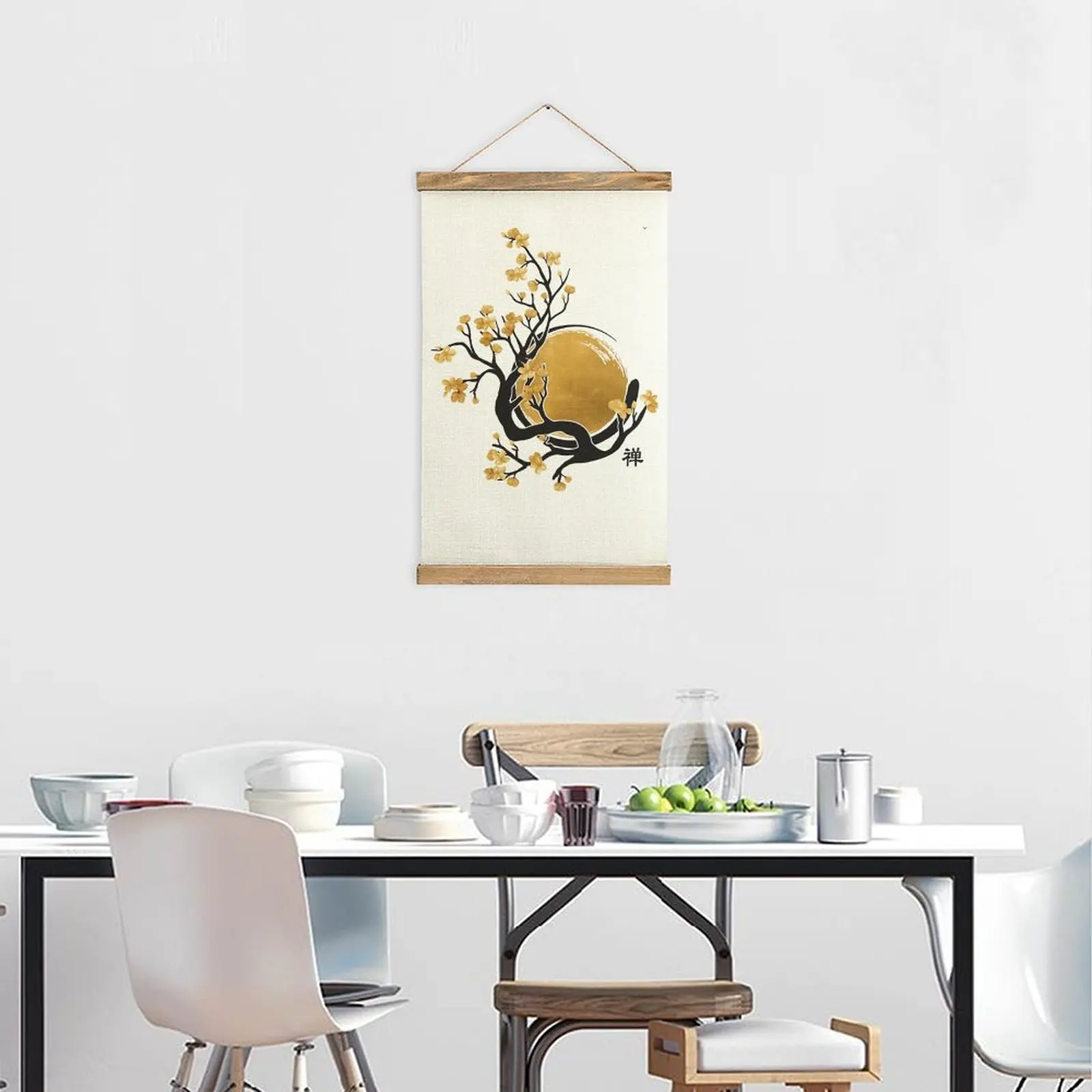 Круг Энсо и Бонсай 11 Холст, подвесная картина, Классическая картина, Кухонная картина, Подвесная в стиле ботаника, Украшающая . ' - ' . 4