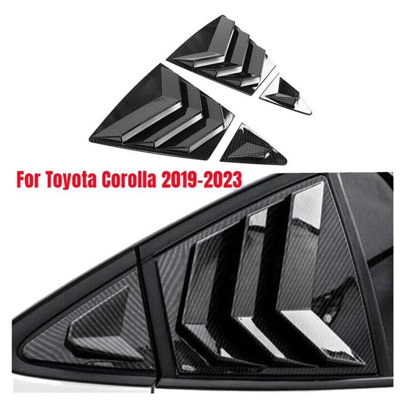 Для Toyota Corolla 2020-2023 Задняя боковая вентиляционная решетка четверти окна автомобиля, цвет карбонового волокна . ' - ' . 0