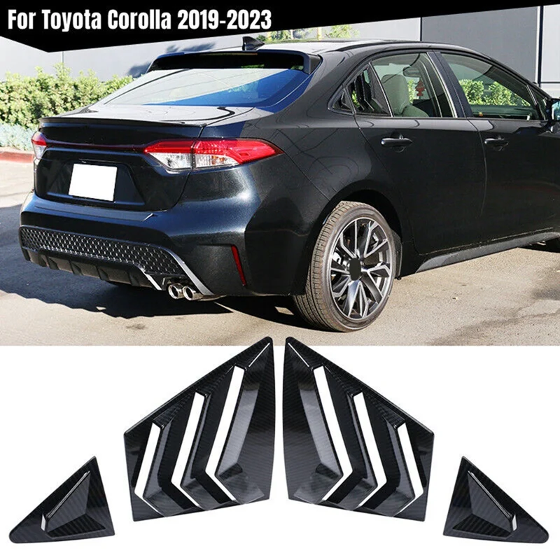 Для Toyota Corolla 2020-2023 Задняя боковая вентиляционная решетка четверти окна автомобиля, цвет карбонового волокна . ' - ' . 2