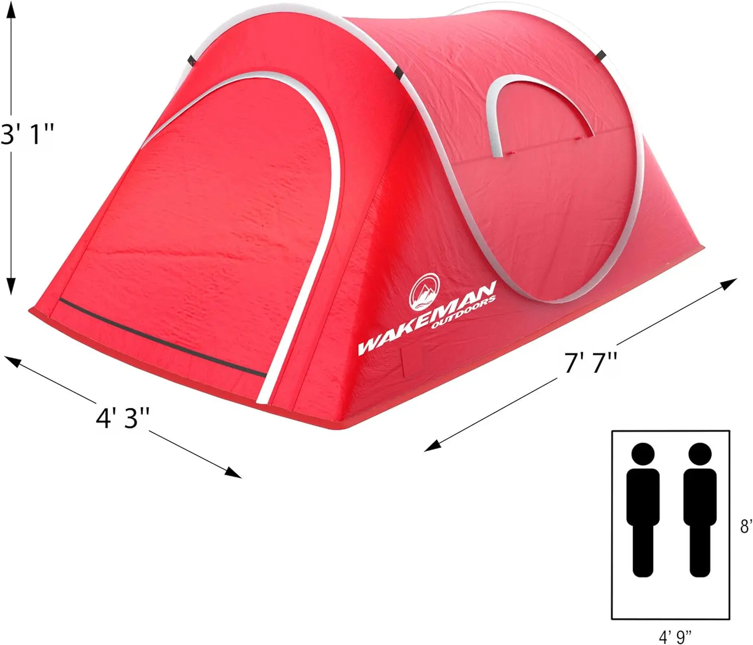 Всплывающая Палатка на открытом воздухе для 2 человек, Водонепроницаемая Палатка в стиле Бочонка для Кемпинга С Дождевиком И Сумкой Для переноски, Starchaser для 2 человек . ' - ' . 1