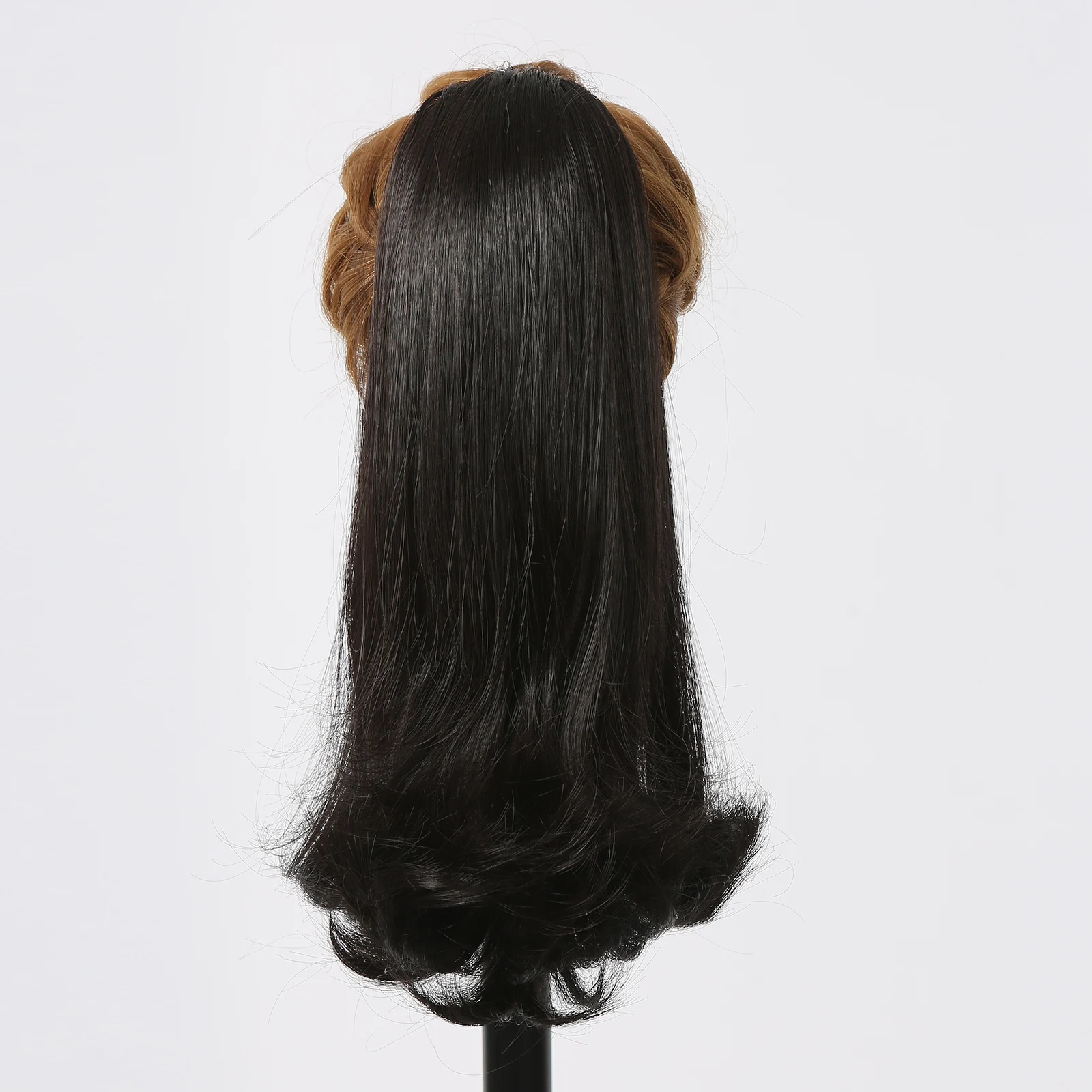 Локоны в виде кубика и хвоста, длинные синтетические парики для женщин, натуральный черный хвост на завязках, качественные высокотемпературные повседневные парики . ' - ' . 3