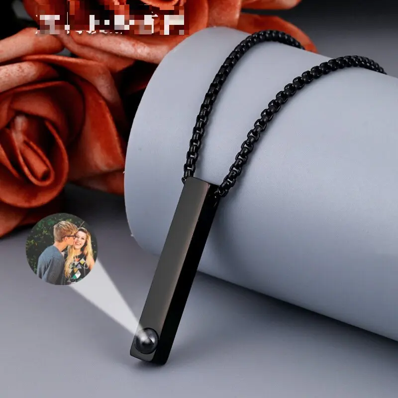 Персонализированное изображение из титановой стали, Текстовая проекция Для мужчин и женщин, ожерелье-брелок Beautiful Moment Memory Collection Je . ' - ' . 2