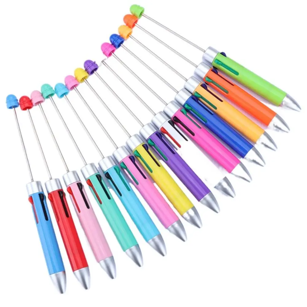 Четырехцветная шариковая ручка с бисером своими руками, милые ручки с бисером, мультяшная 4-цветная выдвижная ручка-роллер, подарок для школьников . ' - ' . 4