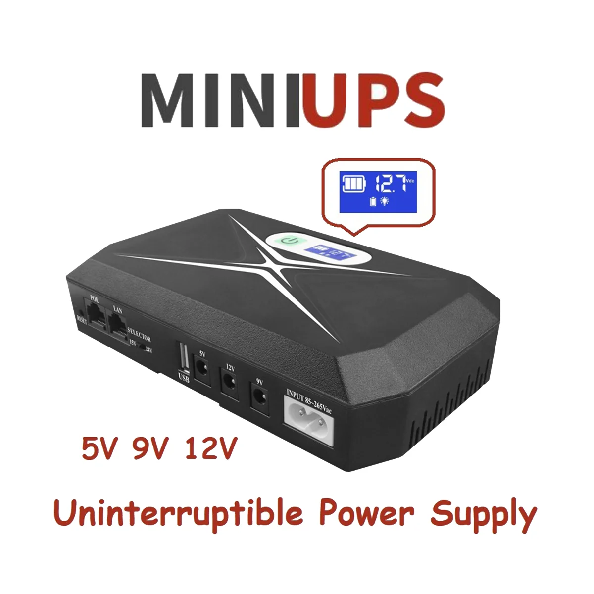 5V 9V 12V Источник Бесперебойного Питания Mini UPS с Экраном POE 8800 мАч Резервная Батарея для WiFi-Маршрутизатора CCTV (EU Plug) . ' - ' . 2