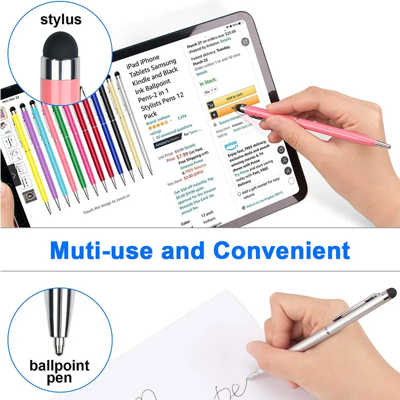 52шт Двойной сенсорный стилус Мини 14 см ручка с сенсорным экраном для рисования на мобильном телефоне планшете Сенсорный стилус для iPad для iPhone . ' - ' . 1