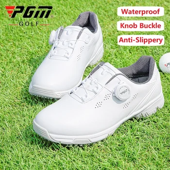 PGM Новые туфли для гольфа, женская водонепроницаемая спортивная обувь, шнурки с пряжкой, нескользящие кроссовки, женские дышащие тренировочные кроссовки
