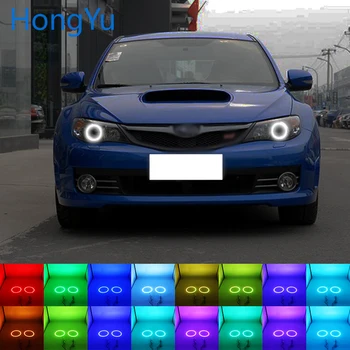 Фара Многоцветная RGB LED Angel Eyes Halo Ring Eye DRL RF Пульт дистанционного управления для Subaru Impreza WRX STI 2007 - 2011 Аксессуары