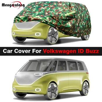 Камуфляжный автомобильный чехол для Фольксвагена Volkswagen ID. Buzz 2022-2025 Водонепроницаемая Защита От Ультрафиолета От Солнца, Снега и Дождя Подходит Для Любой Погоды