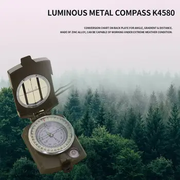 2020 г. Светящийся Металлический компас, Высокоточный компас K4580, Магнитный Водонепроницаемый Ручной Профессиональный компас для охоты, кемпинга