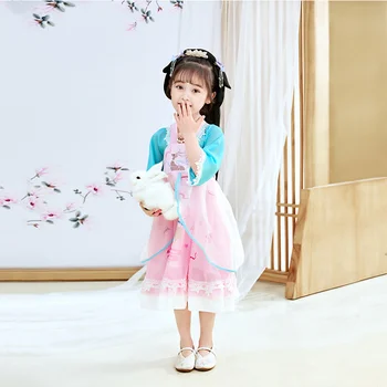2022 New Girls Hanfu Children Платье Принцессы в стиле Лолиты Для девочек, Платье в стиле Лолиты, Студенческое платье в Иностранном стиле