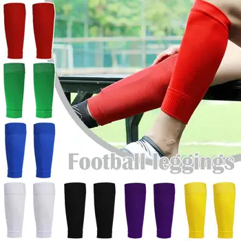 14,56 Дюймовые футбольные щитки для голени Трикотажные штанины из спандекса, Однотонные длинные Наружные протекторы, Цветные носки для телят, Спортивные O0t8