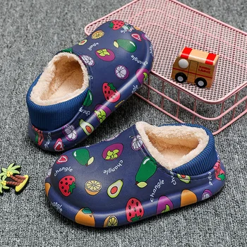 Зимние детские тапочки, мокасины для отдыха для мальчиков и девочек, теплая обувь, Хлопковая обувь