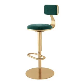 Современный Золотой барный стул, Высота кресла для отдыха, Высокий стул для гостиной, Вращающийся Круглый Барный стул, Мебель Silla Nordica