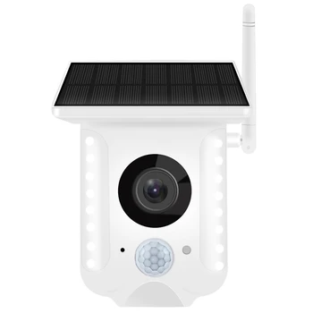 Наружная Беспроводная Солнечная камера с низким энергопотреблением, Камера-монитор со светодиодной подсветкой, цветное ночное видение
