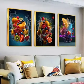 Плакат с изображением натуральных свежих фруктов, аниме-плакаты, липкий плакат высокого качества, настенная живопись, декор для кабинета