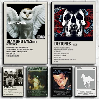Плакаты поп-группы Deftones Музыкальный альбом Around the Fur Белый Пони с бриллиантовыми глазами Картинки для комнаты принт на холсте Искусство домашнего декора стен