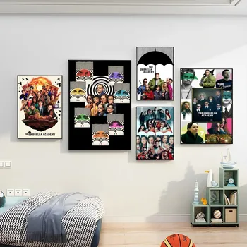 Плакат Академии Амбреллы, Самоклеящийся художественный плакат, наклейка из крафт-бумаги в стиле ретро, сделай сам, комната, бар, кафе, Винтажный декоративный