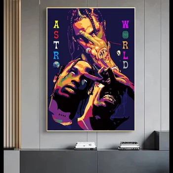 Astro Scott Singer Картина на холсте, абстрактный персонаж, Рэпер, Поп-арт, плакаты на холсте, принты на стене, Картина для домашнего декора в комнате.