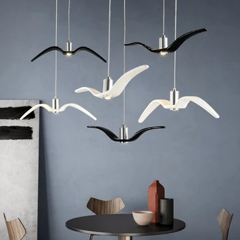 Дизайнерский подвесной светильник Nordic seagull bird Light белая скандинавская люстра Подвесной светильник для кухни столовой бара