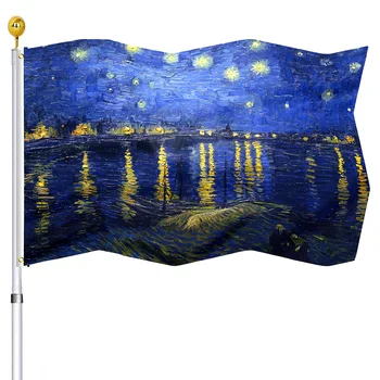 Флаг Звездного неба, классическая картина маслом Ван Гога, Садовые флаги, баннер, домашняя вечеринка, украшение крыльца, флаги для двора из полиэстера, флаги для дома
