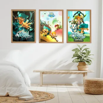 Игровой плакат W-Wakfu, сделай сам, Крафт-бумага, винтажный плакат, настенная художественная роспись, учебные наклейки, большая настенная роспись Szie