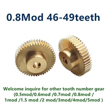 Выпуклая ступенчатая медь 0.8 Mod 46t 47t 48t 49t зубья эвольвентного цилиндрического зубчатого колеса Добро пожаловать, запросите 0.5mod / 0.6mod / 0.7mod / 0.8mod