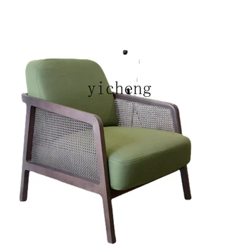 Одноместный диван-кресло Xl Nordic из массива дерева, Кресло для отдыха в отеле, диван из ротанга на стойке регистрации