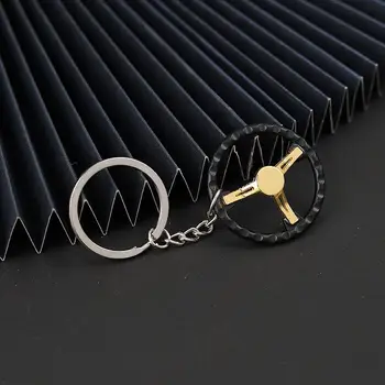 Креативная модель, металлическое брелок для ключей, брелок для ключей от гоночного рулевого колеса, брелок для ключей, мини-модель рулевого колеса, держатель для ключей для укладки