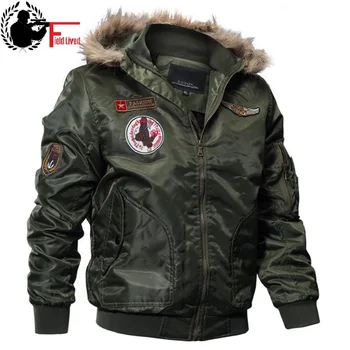Мужская куртка-бомбер, Зимние Парки В Армейском стиле, Военный Мотоцикл, Мужское пальто Пилота, Грузовое Летное Мужское пальто