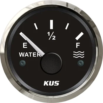 Индикатор уровня воды KUS, датчик уровня воды в резервуаре для воды в лодке, Пустой, полный, красный / желтый светодиод 12 / 24V 52 мм 0-190 Ом, Черная грань