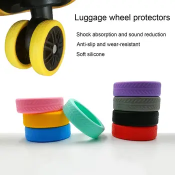 Чехлы для багажных колес Силиконовые чехлы для багажных колес Шумоподавляющие износостойкие защитные чехлы для 8-вертушек