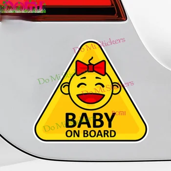 DOMI Мультфильм Baby on Board Аниме Автомобильная Наклейка на лобовое стекло Бампер Мотокросса Виниловая Наклейка на стену багажника Царапины Водонепроницаемый ПВХ