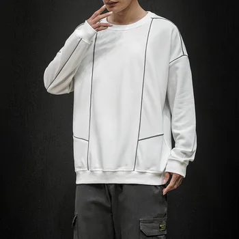 Демисезонный Мужской свитшот Корейская уличная мода Английский топ с длинным рукавом Мужская трендовая Мужская одежда пуловер Harajuku Толстовка