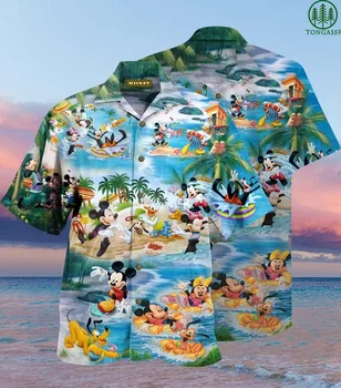 Гавайская рубашка с Микки для мужчин, гавайская рубашка для пикника Дейзи Плуто, гавайская рубашка для пикника Диснея
