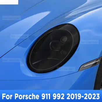 Оттенок Автомобильных Фар Против Царапин Дымчато-Черная Защитная Пленка Из Самовосстанавливающегося ТПУ Наклейки Для Porsche 911 992 2019-2023 Аксессуары