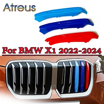 3шт ABS Гоночная Решетка Радиатора Полосы Обрезки Клипы Наклейка для BMW X1 2023 2024 U11 M Power Performance Аксессуары