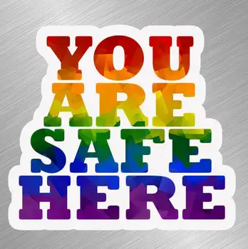 ЛГБТК Вы в безопасности Виниловая наклейка Наклейка Автомобильный мобильный гей-парад Радужный бизнес для автомотоспорта Старт Гонок Багажник ноутбука