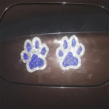 Наклейки с отпечатками лап, хрустальные наклейки для украшения автомобиля, наклейки со стразами, наклейки с отпечатками лап, наклейки с отпечатками лап собак, кошек с независимыми пальцами