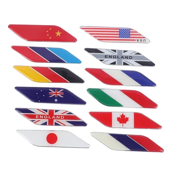 1 шт. 3D алюминиевые флаги наклейка на автомобиль Великобритания, США, Италия, Франция, Немецкий значок, эмблема, наклейка на мотоцикл, решетка, украшение бампера