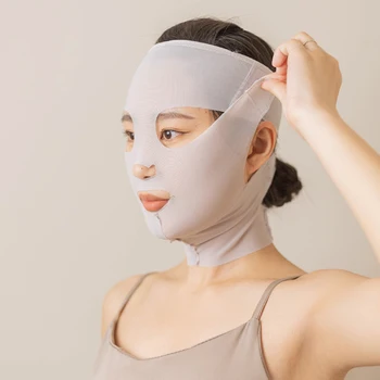 3D Многоразовый дышащий косметический женский бандаж для похудения против морщин, V-образная подтяжка лица, маска для сна