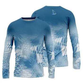 Модная мужская футболка с принтом, рубашка для Рыбалки С длинным рукавом, Дышащие Топы с защитой от ультрафиолета Для занятий спортом На открытом воздухе 6XL