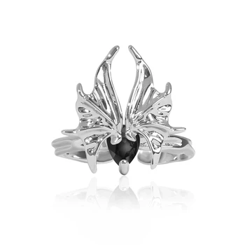 Уникальный дизайн в форме летучей мыши, высококачественное, модное, легкое роскошное, прохладный и безразличный стиль, регулируемый размер, персонализированное кольцо для женщин