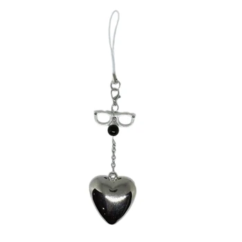 Уникальный брелок в форме сердца, серебряные цепочки для мобильных телефонов, украшения ручной работы, декор