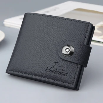 Мужской кошелек с мягкой кожаной пряжкой, короткий кошелек, держатель для кредитных карт, мужской кошелек с зажимом для денег, маленькая сумка